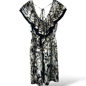 NU x Mark Anthony 100% Silk Mini Dress Elasticized Waist Side Pockets Lined Sz M